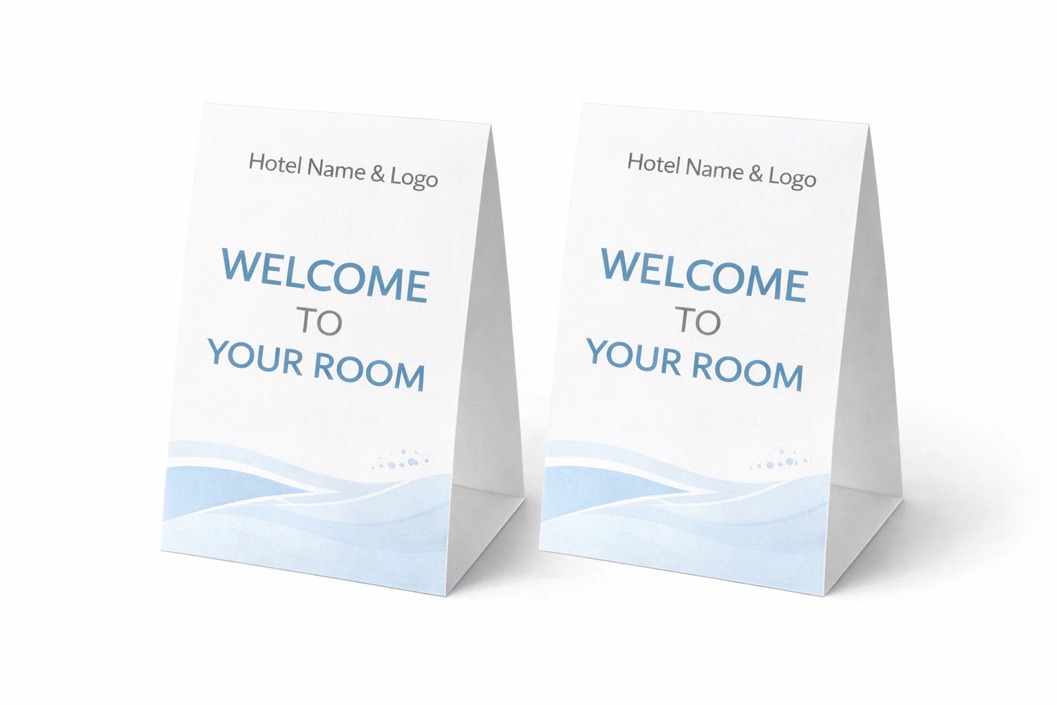 Tent Cards – Custom Branding with Hotel Name & Logo